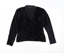 Schwarze Basic-Bluse Damen UK-Größe 14 Moda Manuela