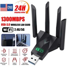 USB 3.0 Wireless WIFI Adapter 1300Mbps Long Range Dongle Dual Band Network New