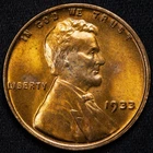1933-P Lincoln Wheat Penny Cent Uncirculated Red BU