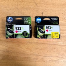 Lot of 2 NEW Genuine HP 933XL Magenta Ink Cartridge OEM Exp 11/23, 07/25