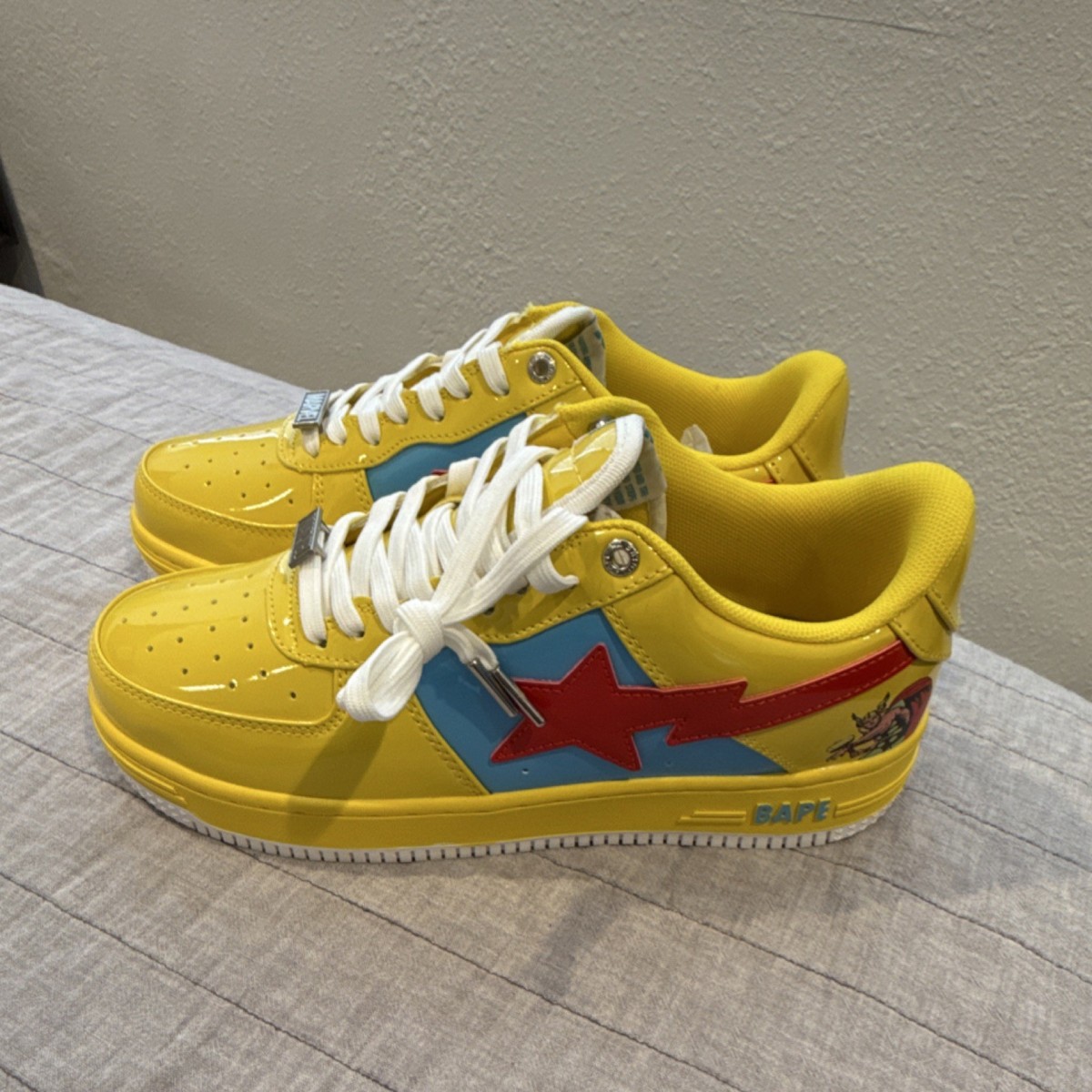A Bathing Ape BAPE x Marvel “THOR” STA Low Top Sneakers [Yellow