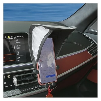 Car Smartphone Sunshade, Foldable Anti-Glare Cell Phone Sun Protection Silver