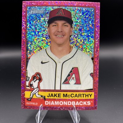 2025 Topps Heritage - High Number SP Jake McCarthy #473 Chrome Pink Sparkle