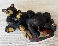 Black Bear Couple BEARFOOTS Figurine "Bear Picnic" By Jeff Fleming Retired