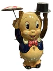 Antique 1939 Rare Porky Pig Wind Up Toy Marx Co. Leon Schlesinger With Top Hat