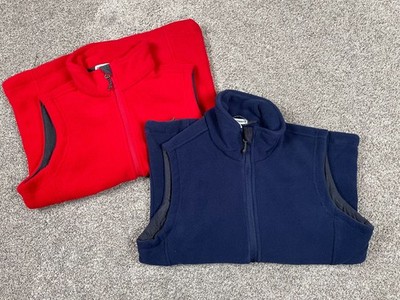 Port Authority Vest Lot of 2 Womens Small Full Zip Fleece Red Blue Cozy Core