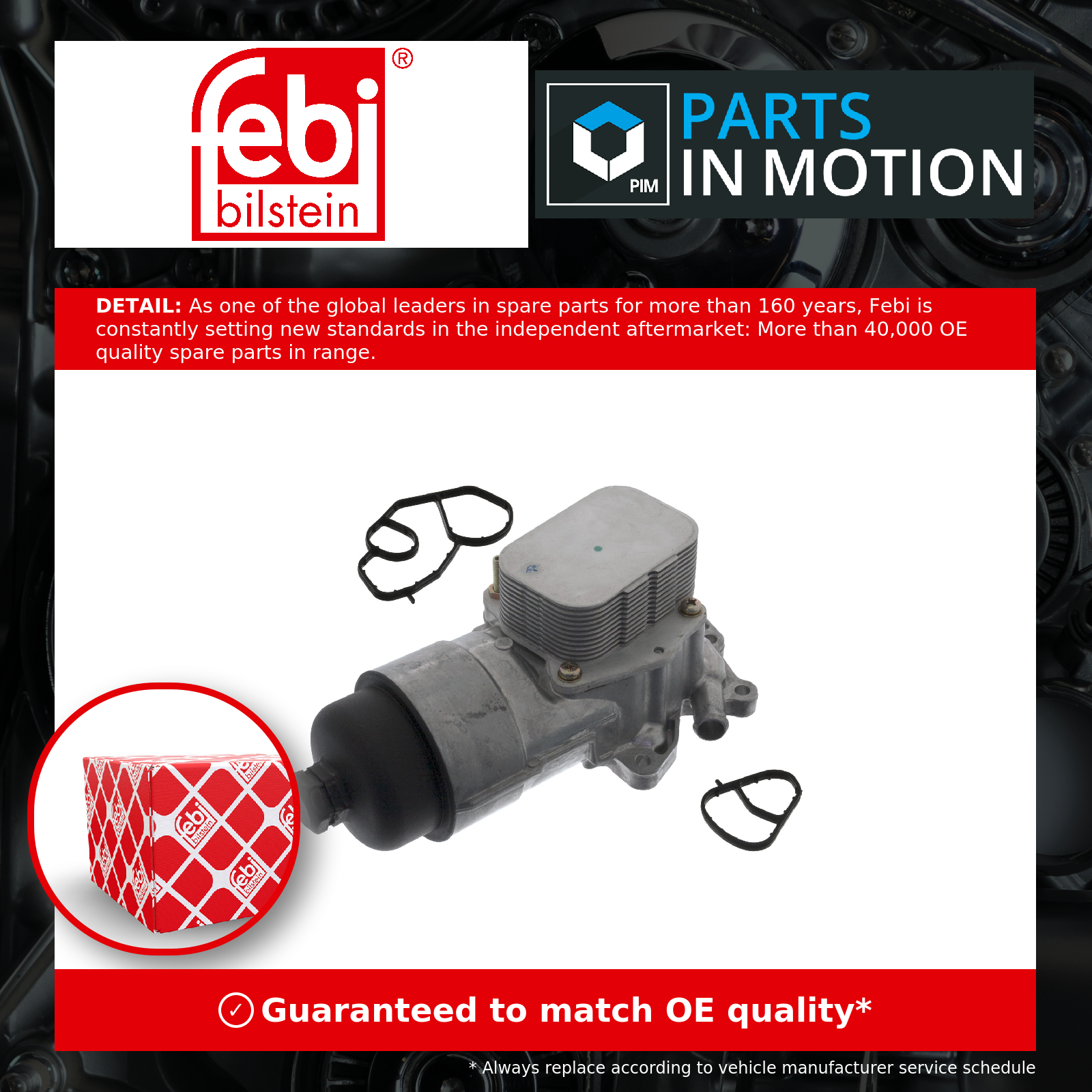 Housing, oil filter fits PEUGEOT BIPPER 1.4D 2008 on 1103K0 1103N9 Febi Quality