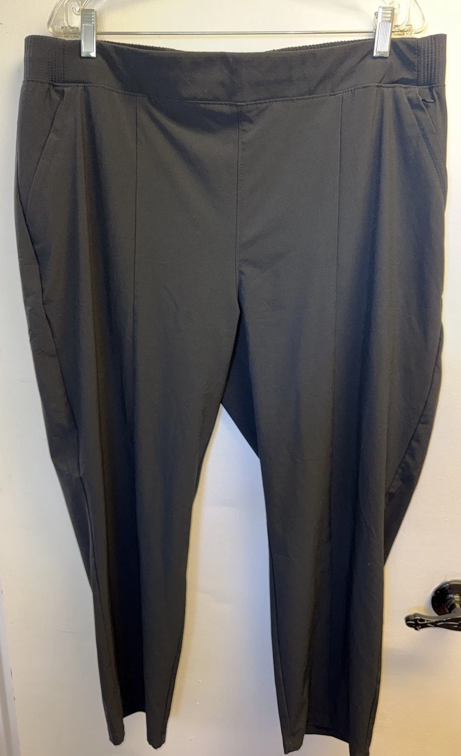 Columbia PFG Pants Mens XL Short Black Elastic Waist Hiking Fishing Pull On