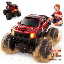 Exploding RC Monster Truck,Crash Transform Mist Spray Lights Sounds  Red