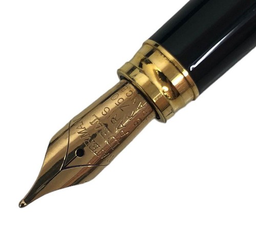 Stift Füllfederhalter Waterman Lack Schwarz Garnitur Gold Feder M IN Gold 18k - Bild 3 von 4