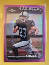 2024 Topps Chrome Pink Refractors #280 Dylan Laube - Las Vegas Raiders