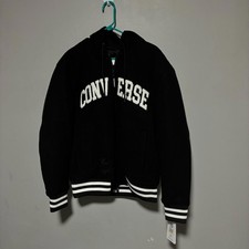 Converse Chuck Taylor Varsity Bomber Jacket Black Hooded Men's M NWT.
