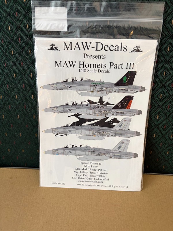 1/48 DECALS MAW-DECALS MAW HORNETS PART lll BRAND NEW