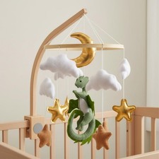 Mobile de Berceau Dinosaure Apaisant Mobile Bébé En Feutre Formes Suspendues