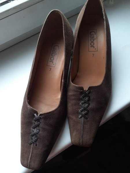 Women Gabor Heels Brown Suede 40.5 #7T9H