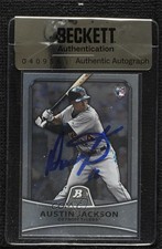BAS 2010 Bowman Platinum Austin Jackson #79 Seal of Authenticity Auto 3c7