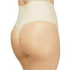 Maidenform Curvy Cooling Shaping Thong Firm Control Beige Plus Size 4X NEW