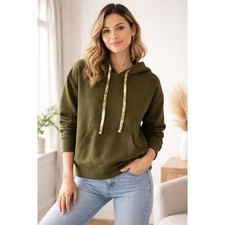 Pact Organic Cotton Olive Green Hoodie Sweatshirt   Size M Cozy Core