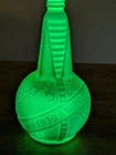 Vintage Art Deco 1939 World's Fair Uranium Milk Glass Embossed Vinegar Bottle