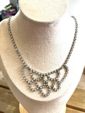 Vintage Rhinestone Bib Necklace Statement Piece