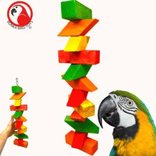 Bonka Bird Toys 1209 Big Ziggy Large Wood Chew Bird Toy Amazon African Grey