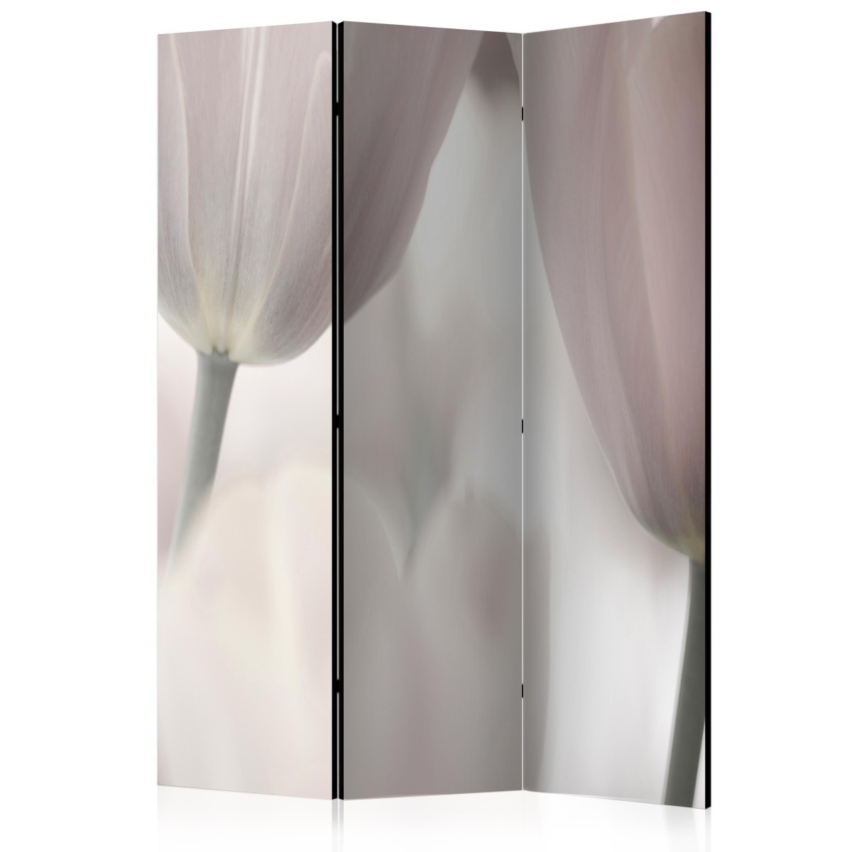 Paravent 3 volets Tulips Fine Art Black & White 135x172cm en bois et toile tendue