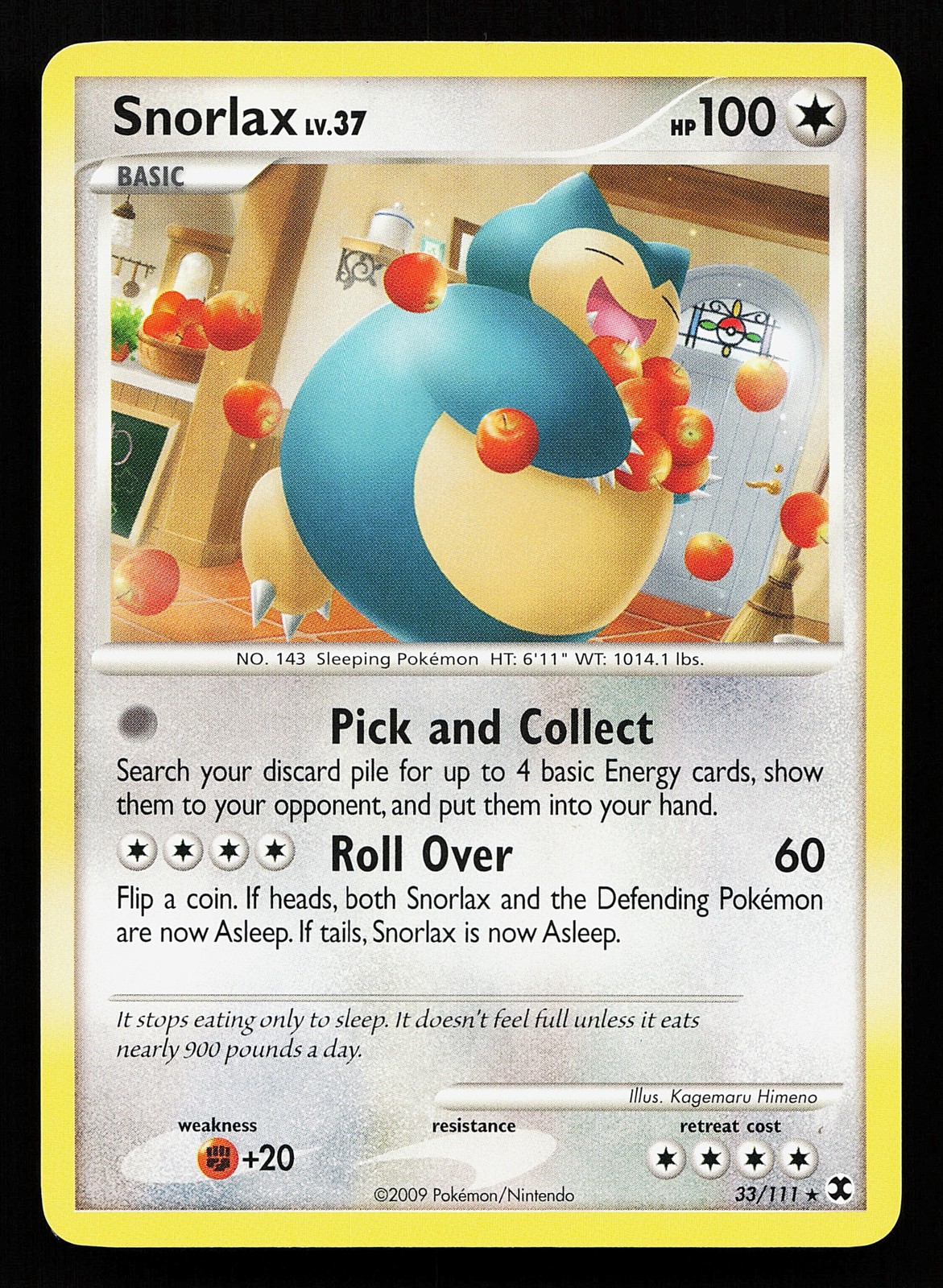 Snorlax 33/111 Rare Rising Rivals Pokémon Card