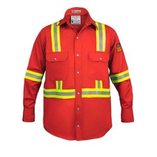 Flame Resistant High Visibility Hi Vis FR Shirt - 100 C - 7 oz