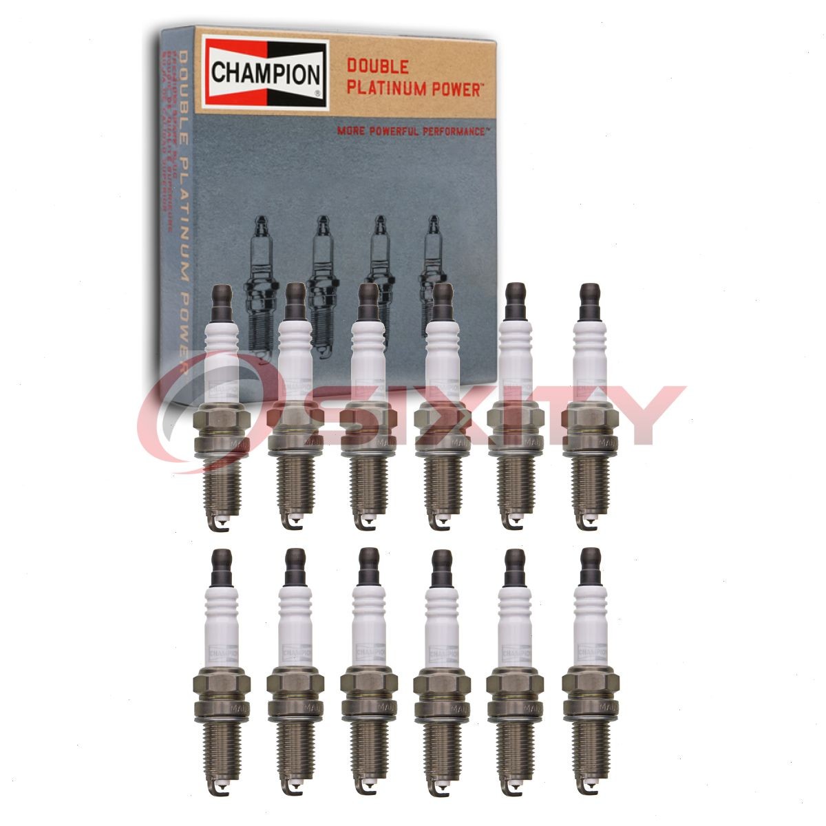 12 pc Champion Double Platinum Spark Plugs for 2005-2010 Ferrari 612 bo