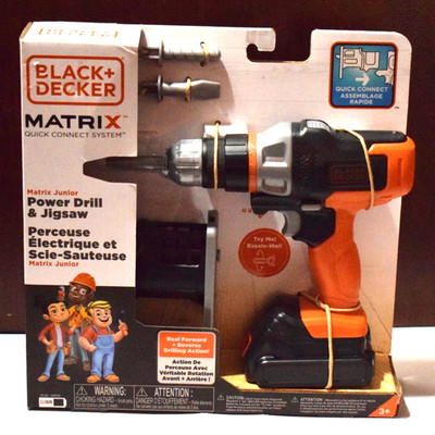 JAKKS Pacific Black+Decker Matrix Jr. Power Drill Kids Tools Play Toy NEW
