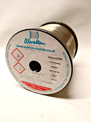 Warton Metals Omega II SAC3 Fast Flow Flussmittel 2% Lötdraht 22SWG 0,7mm 2,5kg