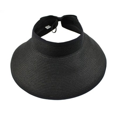 Fashion Girl Women Lady Foldable Roll Up for Sun Beach Wide Brim Straw Visor Hat