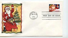 2579 Christmas 1991, Santa in Chimney, Farnam, HF, FDC