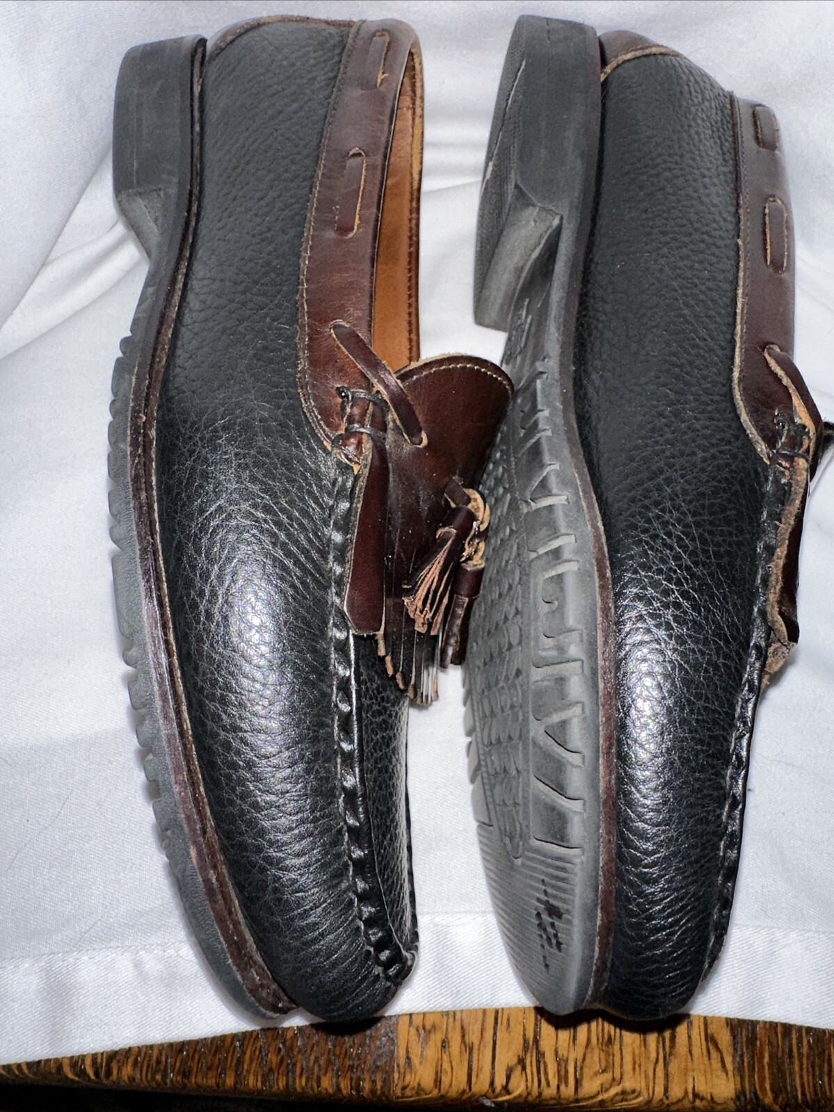 SAOLA Scarpe slip on Allen Edmonds Nashua da uomo in pelle taglia 10D 42250 con nappe