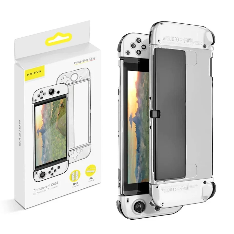 KÖNIG DESIGN Custodia protettiva per Nintendo Switch OLED case cover 360 gradi astucci trasparente nuova