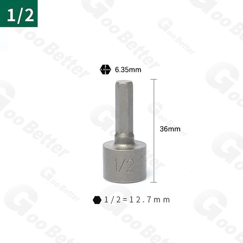 Power Nut Driver Bits Socket Impact Drill Bit Metric & Imperial 1/4" Hex Shank - Picture 36 of 36