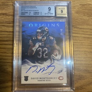 2019 Panini Origins Football Blue David Montgomery #RA-DM BGS 9