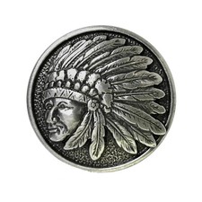 Western Craft Saddle Belt Tack 1-1/4" Indian Head Engraved Conchos screw back