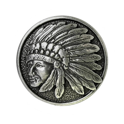 Western Craft Saddle Belt Tack 1-1/4'' Indian Head Engraved Conchos screw back 