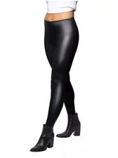 Jane Bleecker High Waisted Faux Leather Stretch Leggings Black Size Variety NWT