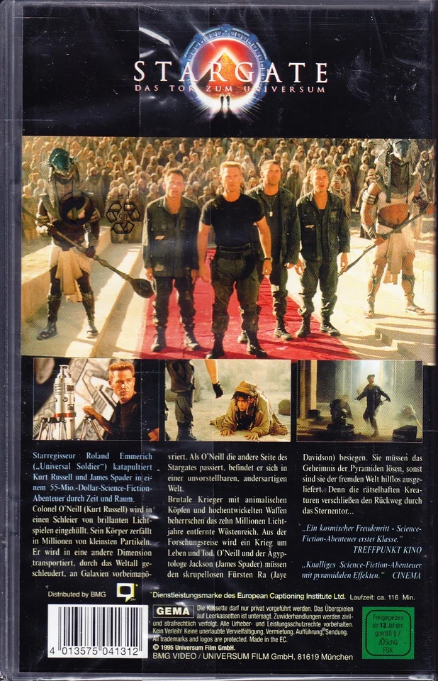 VHS Stargate - Das Tor zum Universum - Kurt Russell, James Spader UFA - NEU/OVP - Bild 2 von 2