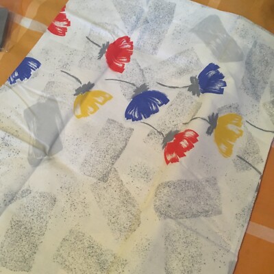 NOS Vintage 80er 90er Orientalisch Blumen Kissenbezug Rot Blau Grau Weiß im Paket 48x76