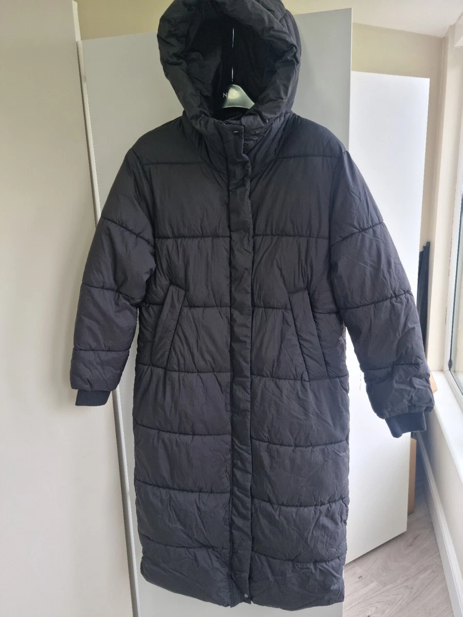 EMMA WILLIS BLACK DUVET PADDED SHOWER RESIST LONG COAT JACKET 16