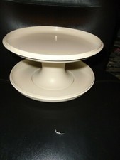 NOS TUPPERWARE SERVE-IT-ALL IN ALMOND TIERED SERVER