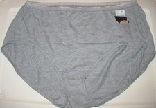 JMS - JUST MY SIZE - NEW - 10 - GRAY - 100 COTTON PANTY BRIEF - 7" SIDES