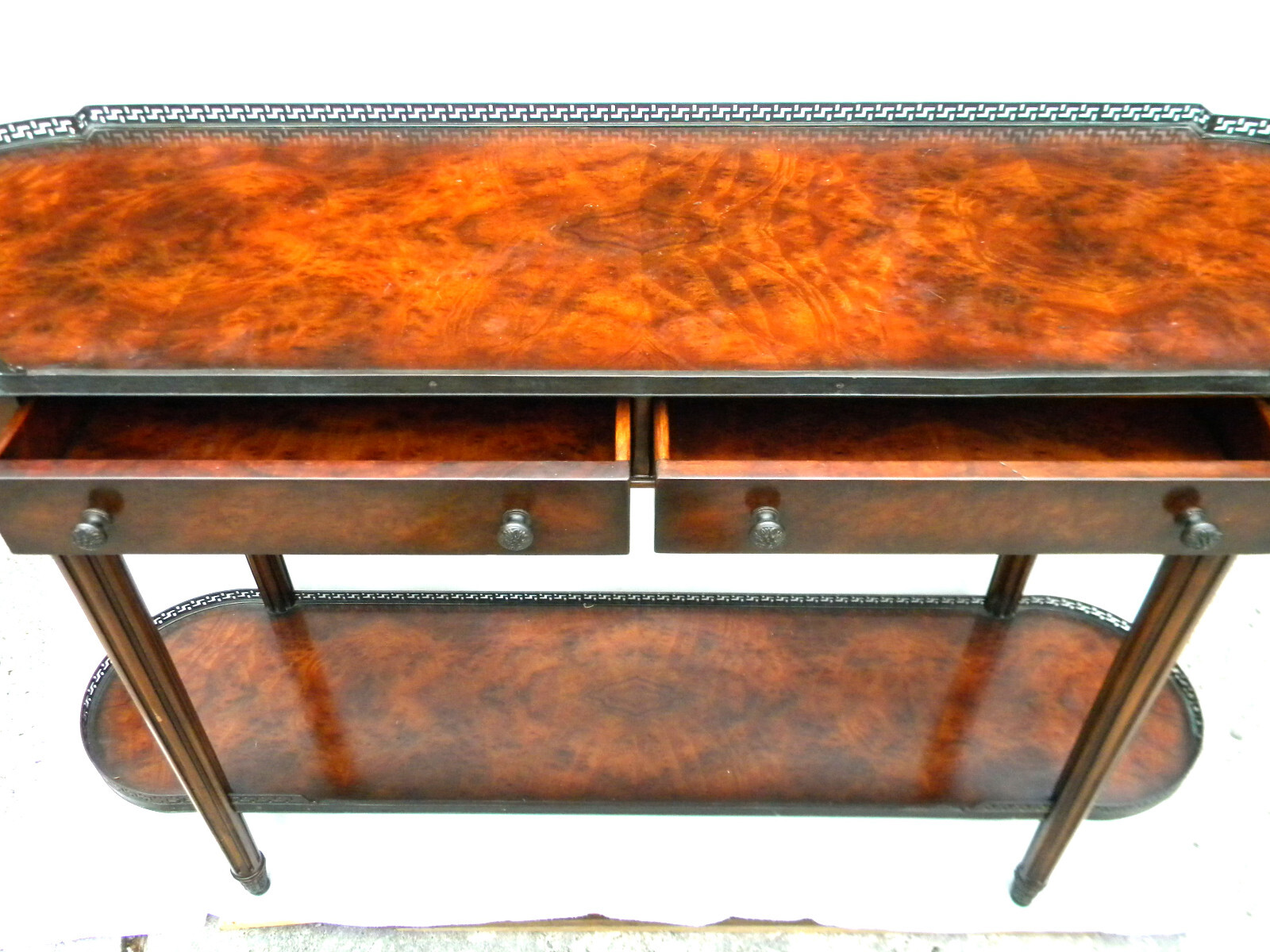 Theodore Alexander Burl Wood Console eBay