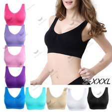 3-PACK Womens Ladies Sports Sleep Comfort Bras Full Cup Non-Wired Seamless Soft