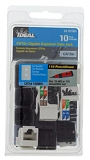 IDEAL 89-751WH CAT5e Gigabit Keystone Data Jack (10 PACK) NEW.