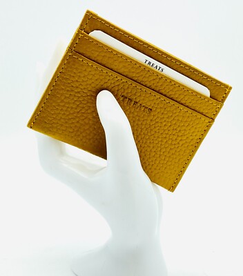 Treats Business Cards Party Wallet Leather Case Mustard Yellow #16