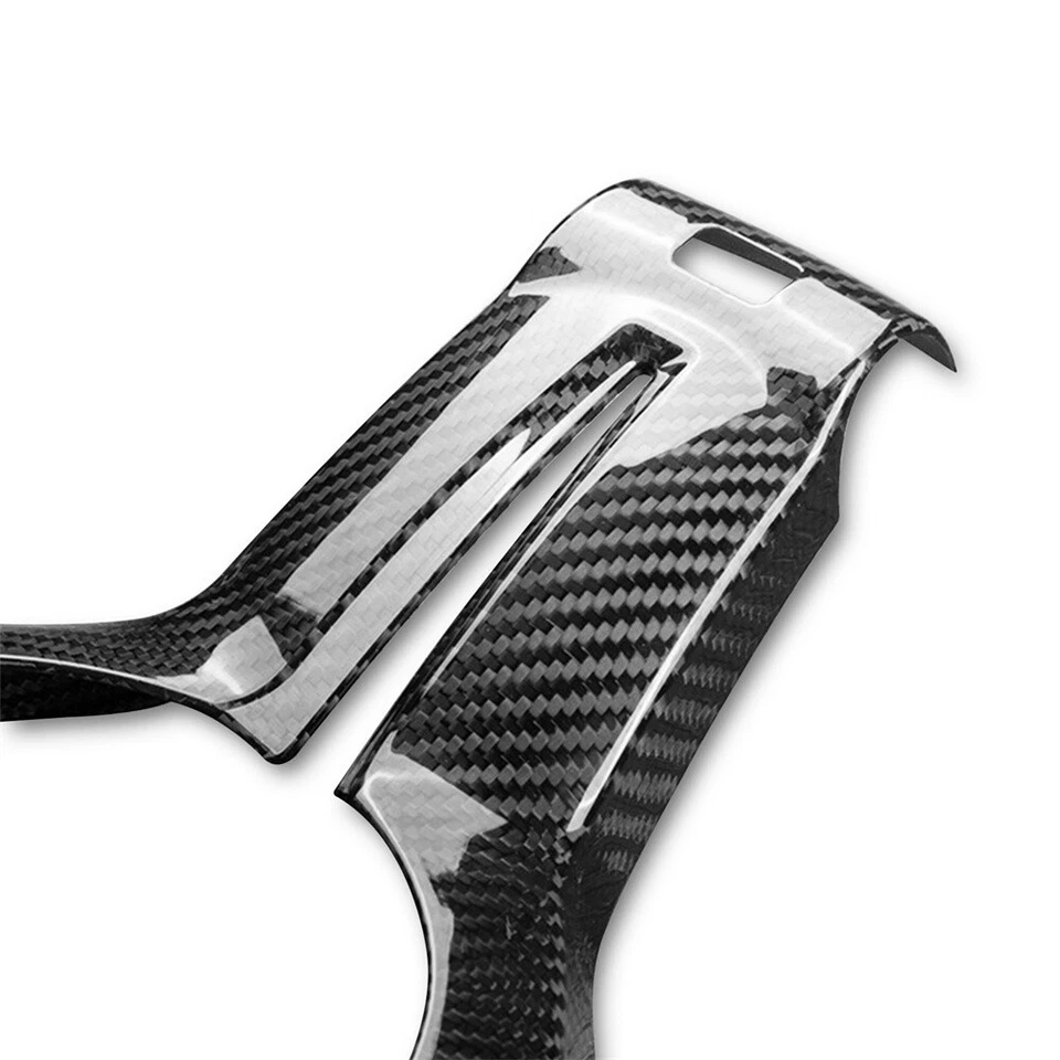 Carbon Fiber Steering Wheel Cover Trim For BMW M4 F82 2014-2018 M5 F10 2011-2016 - Image 3 of 4